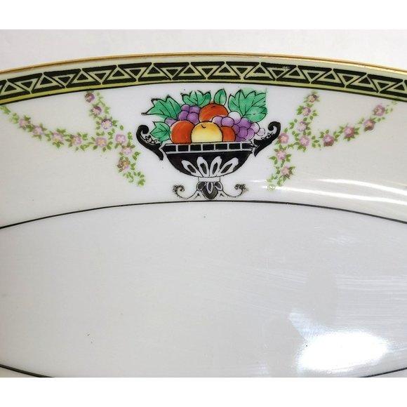 Vintage Noritake Hand Painted Oval Relish Candy Dish w/ Handles-12" - Picture 9 of 15